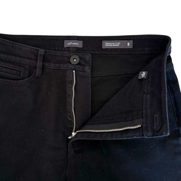J Jill Sz 8 Black Denim Premium Flex High Rise Legging Jean Cotton Poly Spandex - Picture 6 of 8